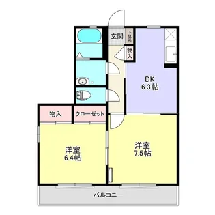 エステートII B【1階】の間取り