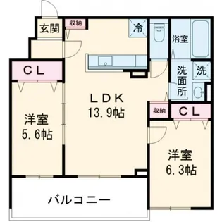 MOCXION桃山【2階】の間取り