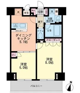エスティメゾン赤羽【13階】の間取り