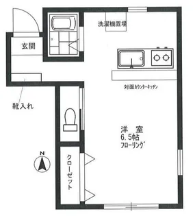 フラット鷹の台【1階】の間取り
