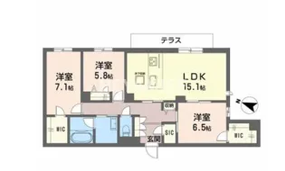 シャーメゾン フェアリーステージ【1階】の間取り