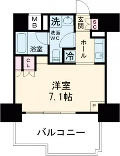 プラウドフラット戸越公園【1階】の間取り