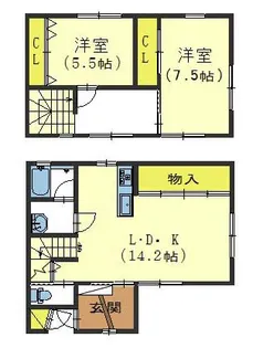 富山県富山市婦中町羽根新【一戸建】の間取り