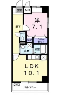 岡山県岡山市北区東古松【マンション】の間取り