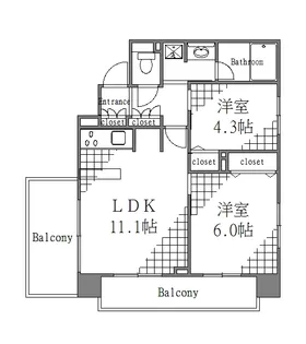 パークキューブ浅草田原町【6階】の間取り