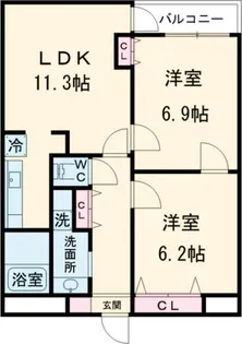サンエイベルヒロ【2階】の間取り