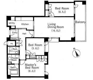 プレステージ浜田山【2階】の間取り