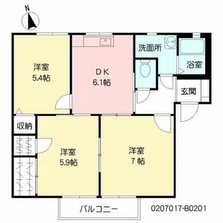 シャーメゾン王ノ瀬 B棟【2階】の間取り