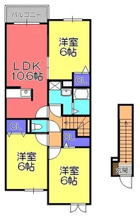 カーサ・デルソーレIII【2階】の間取り