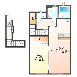 アスピリア常安B【1階】の間取り