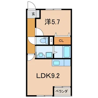 ブリリア春日【1階】の間取り