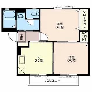 サンベール榎田B【1階】の間取り
