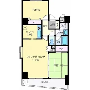 グリーンキャピタル材木町 第3【4階】の間取り