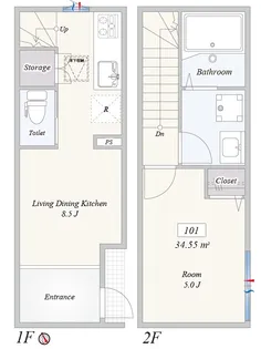リベルテ白鷺【1階】の間取り