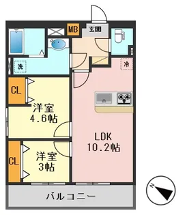 Alivis篠崎【6階】の間取り