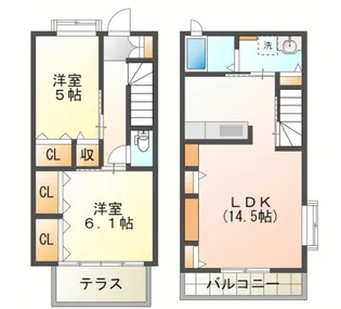 ラルジューツ橋IIA【2階】の間取り
