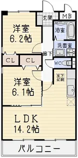 カーサ犬山II【2階】の間取り