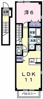 メゾン アンソレイエII【2階】の間取り