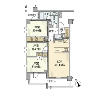 オープンレジデンシア千駄木フロントコート【3階】の間取り