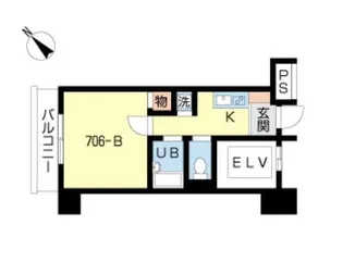 スカイコート日本橋浜町第3【7階】の間取り