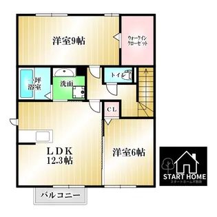 アヴァンドゥースB【2階】の間取り