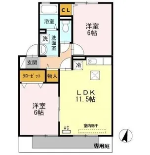 コンフォール竹松 I棟【1階】の間取り