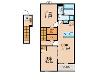 ヴィア ラッテア【2階】の間取り