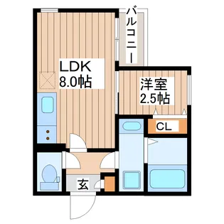 RSキャスバルクォーレ榴ヶ岡【2階】の間取り