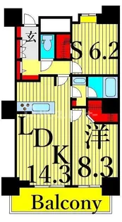 ロイヤルパークスタワー南千住【34階】の間取り