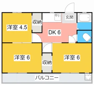 高見台ハイツB【3階】の間取り