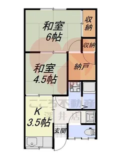 萬野アパート【1階】の間取り