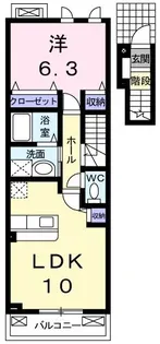 ル・シエル・ブルー E【2階】の間取り