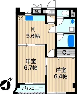 チェレステアルベロ【2階】の間取り