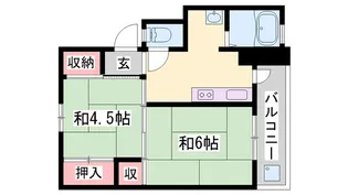 ビレッジハウス小坂【1階】の間取り
