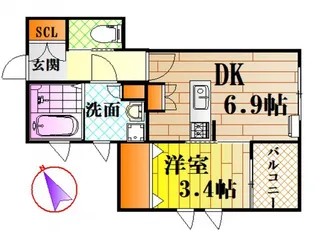 ネオメゾン可部【2階】の間取り