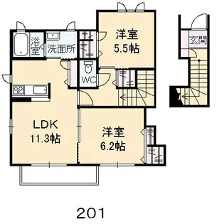 フレシール B棟【2階】の間取り