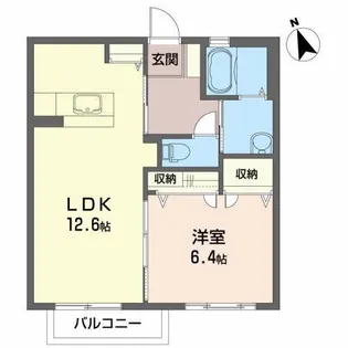 クレセント白山A【1階】の間取り