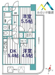 ヴィラコート横浜【7階】の間取り