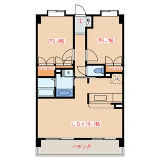 レフィナード今宿【1階】の間取り