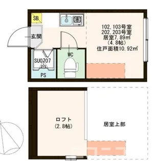 ハーモニーテラス松庵【1階】の間取り