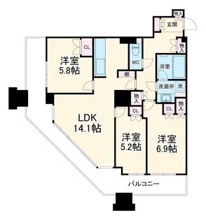 キャメリアタワー川口【12階】の間取り
