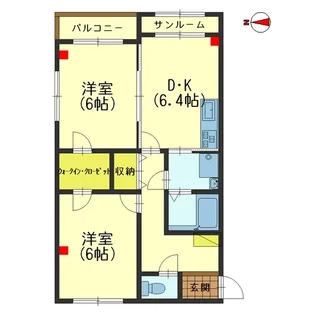 サントピア分田B棟【1階】の間取り