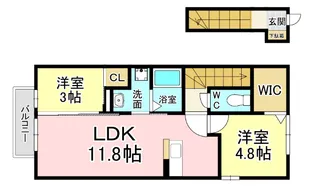 ラムロ吉田【1階】の間取り