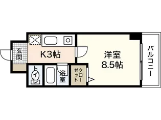 グランディール三篠【5階】の間取り