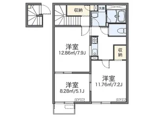 レオパレスウィステリア【2階】の間取り