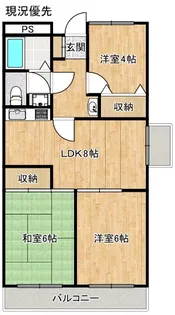 スカイハイツくにびき【1階】の間取り