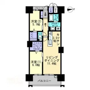 アルファステイツ南新町タワーレジデンス【12階】の間取り