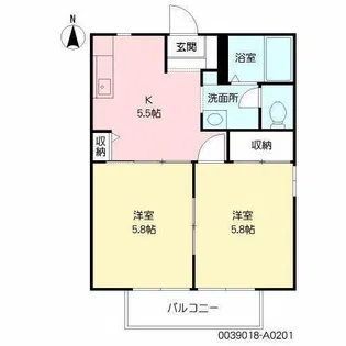フレグランスゆうゆう【2階】の間取り
