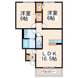 サン・ローズ出水【1階】の間取り