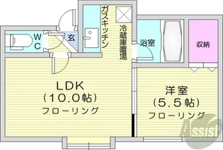 KSハイツ北11条【2階】の間取り